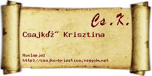 Csajkó Krisztina névjegykártya