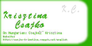 krisztina csajko business card